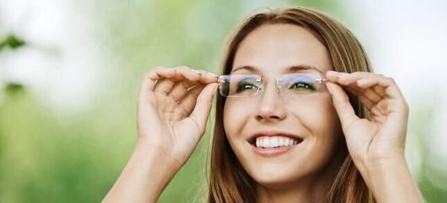 Glasses help improve vision with myopia and myopia